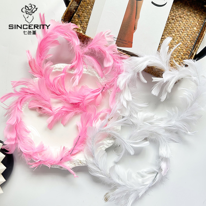 Siete colores, nuevos productos, variedad de plumas, decoración de alambre de hierro de bricolaje, embalaje de flores, decoración de flores, floristería, materiales de embalaje de flores