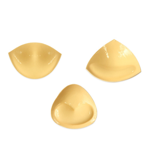Dual-sided adhesive bra pads with thickened invisible cups, featuring a triangular design for enhanced support, with a thin top and thick bottom for a more natural shape.