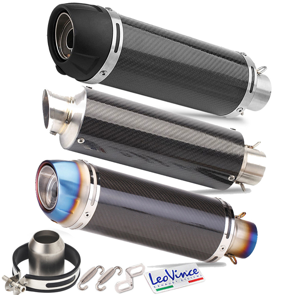 Motorcycle carbon fiber modified exhaust pipe Huanglong 600/ZX6R/Ninja400/Chunfeng/Kaiyue 321rr