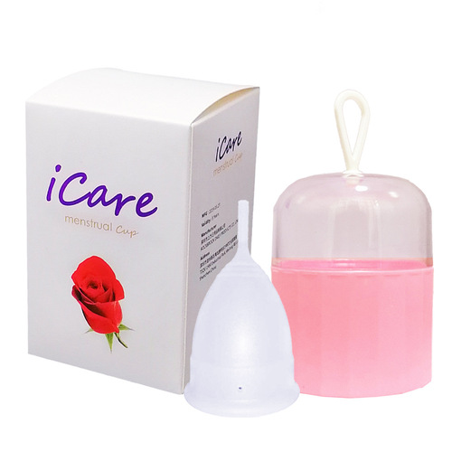 iCare Medical Grade Liquid Silicone Menstrual Cup Period Replacement Tampons Moon Cup Menstrual Blood Cup FDA