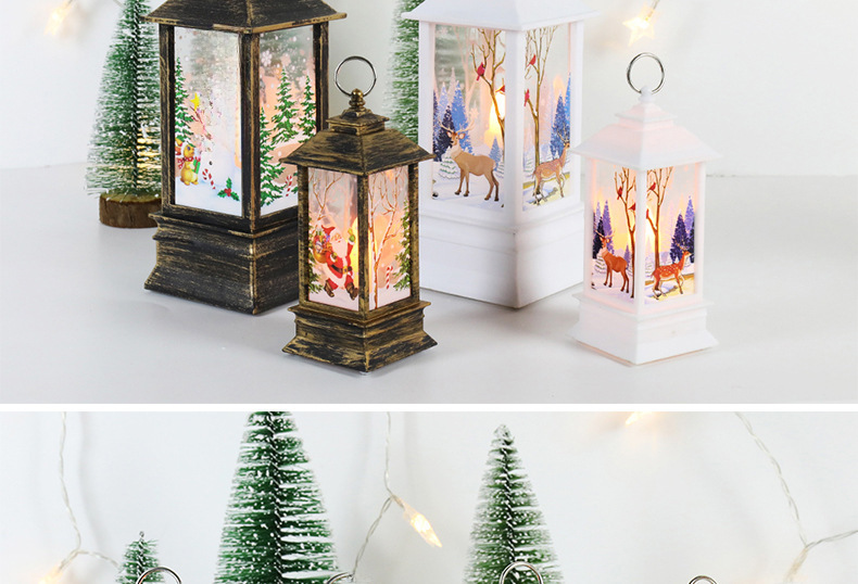 Christmas wind lamp Candlestick lamp night light for the elderly snowman decoration night light desktop ornaments Christmas decorations_voghion.com