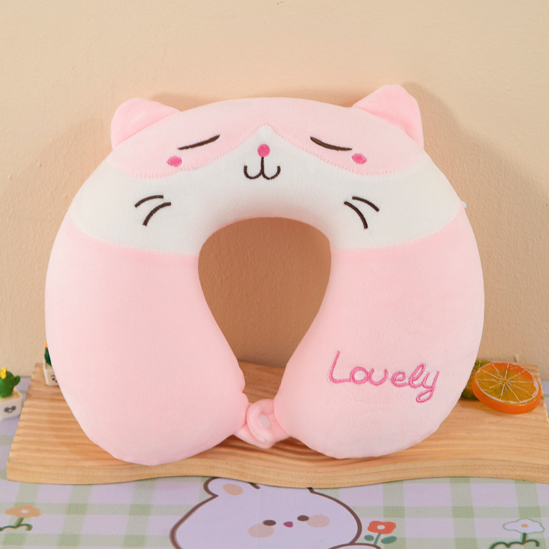 Almohada en forma de U de negocios, almohada para el almuerzo de oficina, viaje de negocios, almohada para el cuello de rebote lento, almohada en forma de U de espuma con memoria de joroba