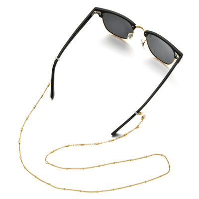 跨境热销口罩眼镜两用挂链挂绳短管不锈钢可调节金属眼镜链|ru