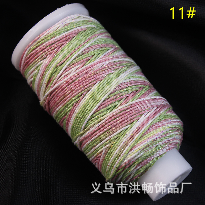 段染手搓棉线加金藏式星空渐变色 diy手工编织项链手链吊坠文玩绳|undefined