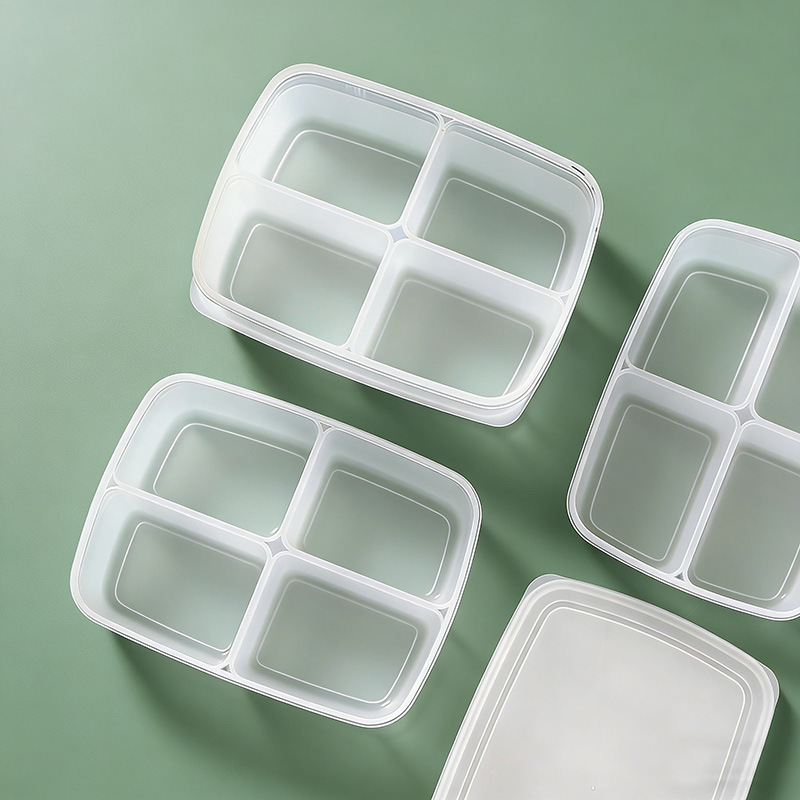 Cross-Border Food Storage Box, Four-Compartment Kitchen Meal Preparation Box, No Odor Vegetable Frozen Meat Refrigerator Preservation Box