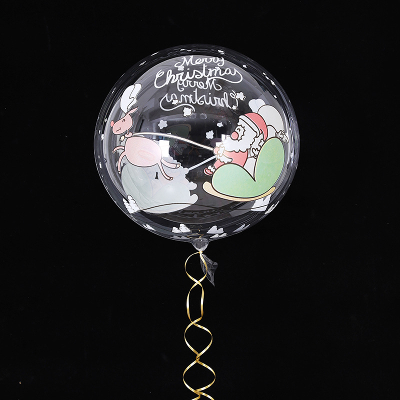Globo transparente navideño, Santa/ muñeco de nieve