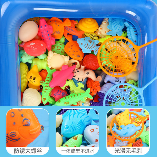 Fishing toys for children, boys and girls, early education educational magnetic fishing rod pool set for street stalls 1-3-6 years old