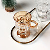 Cup with glass, milk tea, high quality coffee wineglass