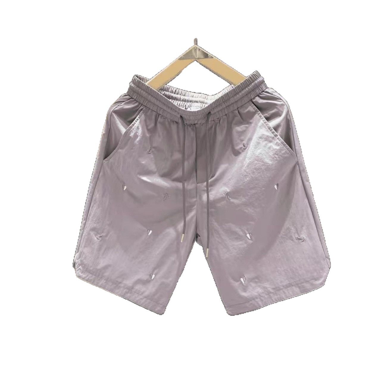 Men's Clothing Luxury Men's Lightweight Shorts Summer Embroidered Fresh Clean Elegant Versatile Candy Colored Bottoms_viptrois.com