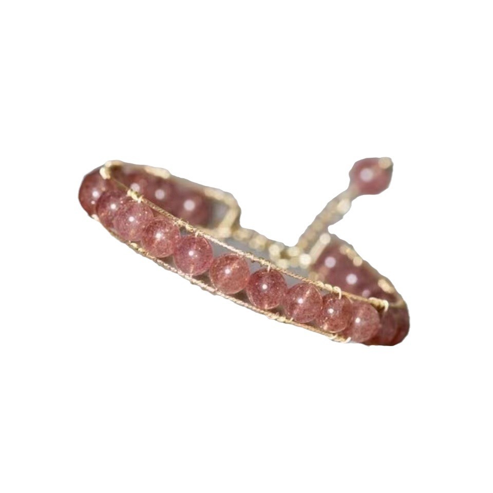 Bracciale in agata rossa e cristallo fragola con oro_voghion.com