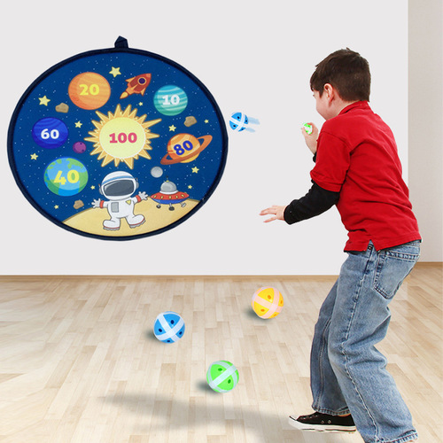 Cross-border thickened edge hard board children's cartoon sticky dartboard flying dart suction cup ball target indoor outdoor throwing toy