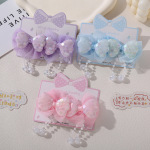 卡通儿童发夹甜美蝴蝶结流苏对夹古风汉服可爱发卡珍珠小女孩头饰