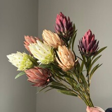 跨境热销新春款南非帝王花仿真花品质源头工厂批发软装婚庆搭配