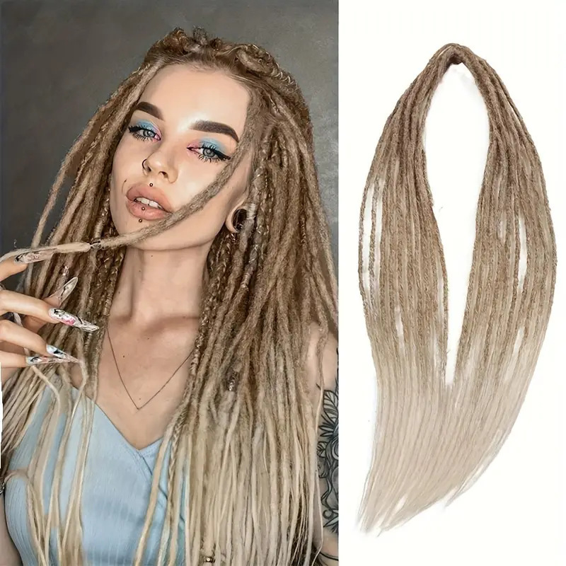 Temu/shein venta caliente pelucas europeas y americanas ganchillo de fibra química pelo dreadlock double trenza sucia trenza sucia de doble cola