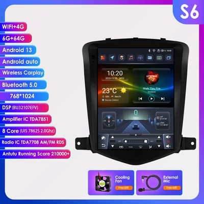 for Chevrolet Cruze 08-12: DVD Navigation - 664g-wifi4g-lte-version-7862-carplay-eight-core-97inch-suitable-for-08-12-chevrolet-cruze-j300