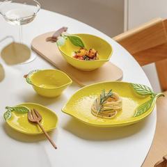 クリエイティブ漫画レモンボウルセラミック食器かわいい子供家庭用フルーツボウル皿個性的なスナックボウル皿皿