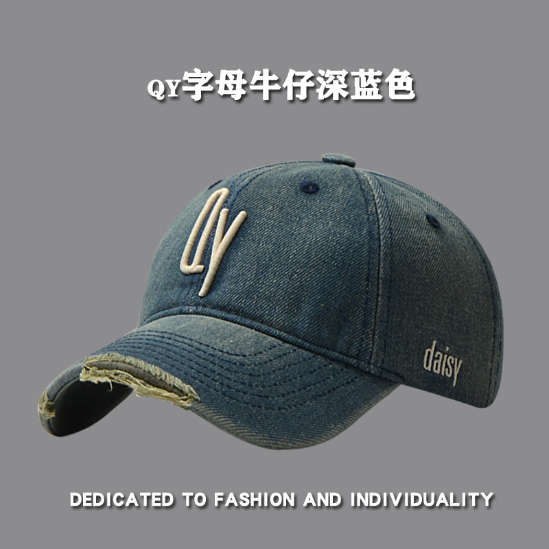 Cuatro estaciones de sombreros de béisbol de vaqueros suaves, sombreros retro lavados con agua, sombreros de cara, sombreros casuales, sombreros de boca de pato.