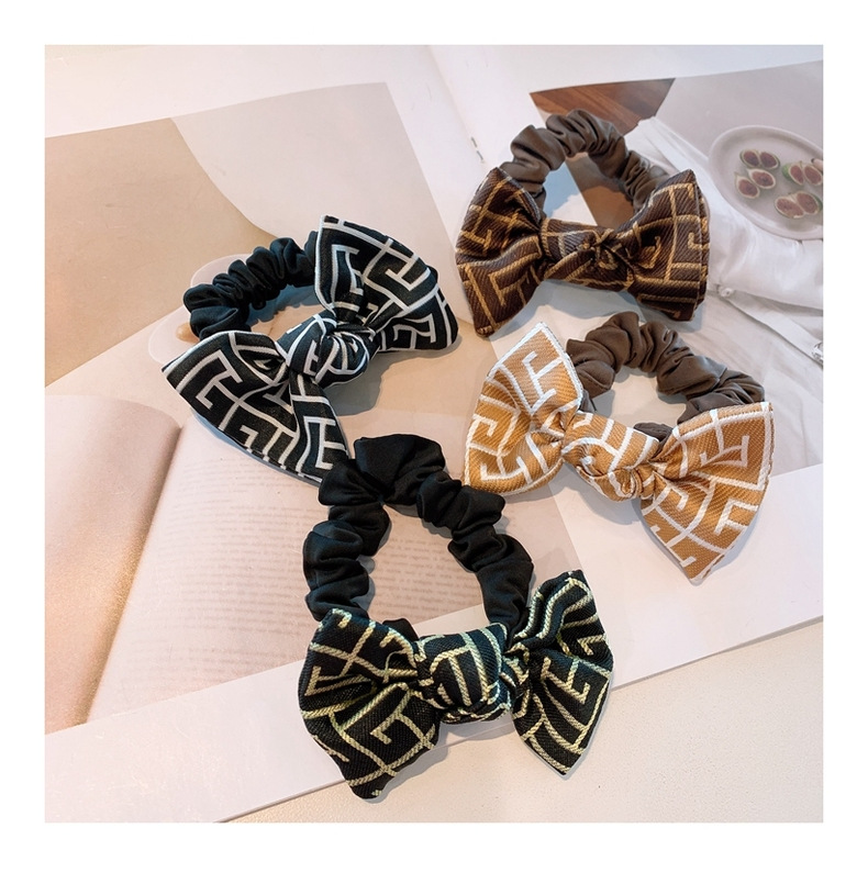 Korea Retro Printed Cute Little Bowknot Hair Scrunchies display picture 15