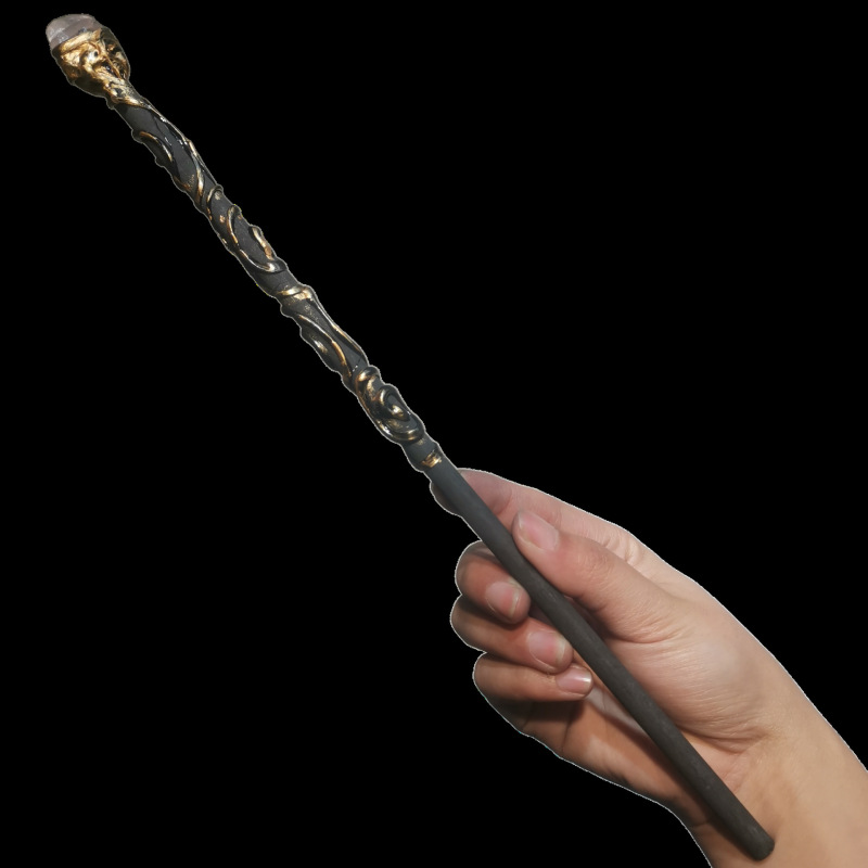 FHSJP 威卡水晶魔法棒工艺品仪式道具涟漪金漆权杖  魔法杖 图 16