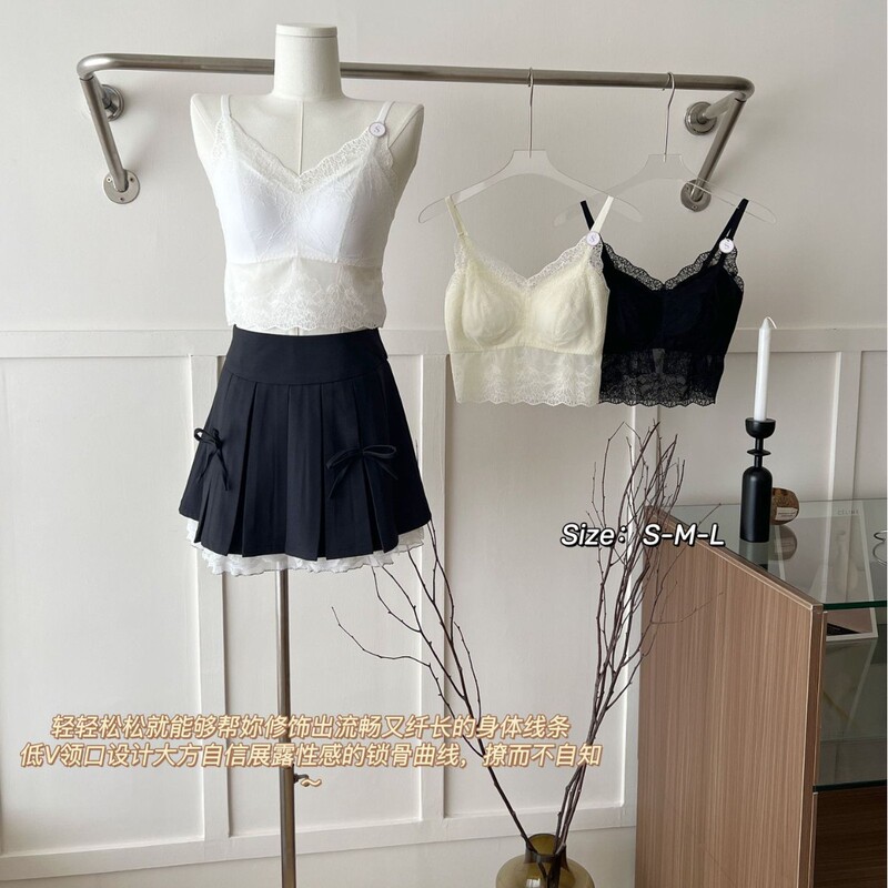 Summer Thin Lace Camisole with a Beautiful Back, Anti-Exposure Tube Top, Trendy and Popular Base Layer for Women