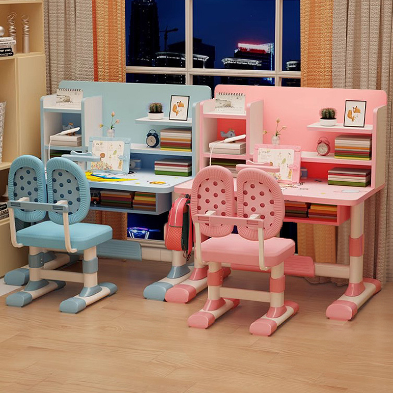 Children's Study Table Can Be Lifted and Lowered for Primary School Students' Homework Desk Writing Desk Table and Chair Set Boys and Girls Desks and Chairs