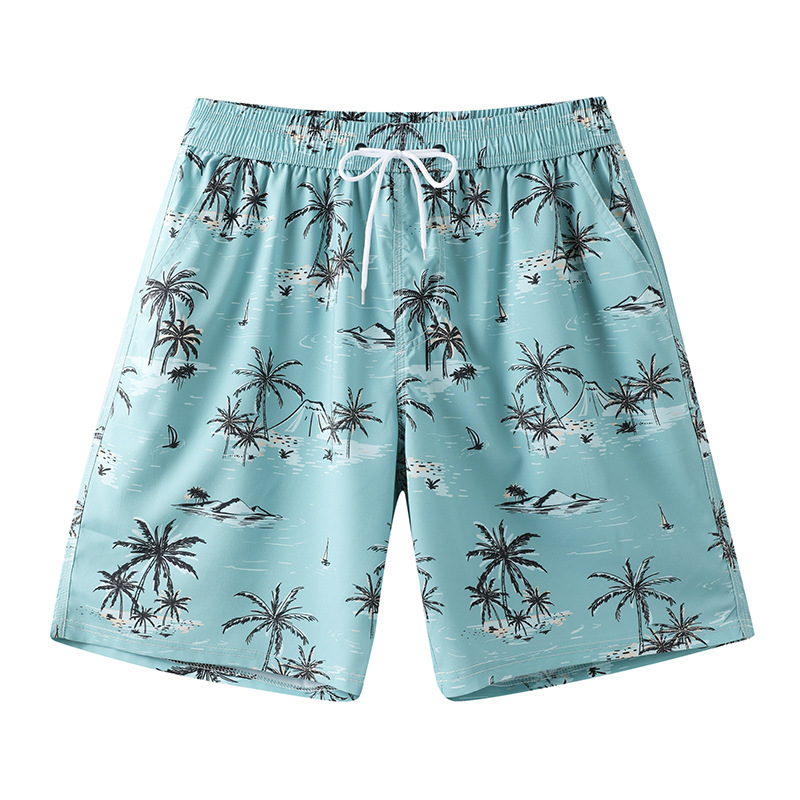Pareja de pantalones de playa para hombre, versión holgada de secado rápido, playa, cinco puntos de deportes de vacaciones, pantalones cortos de mujer de natación en la playa