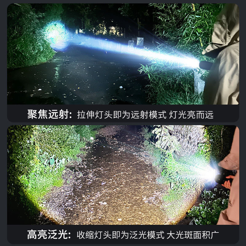 Mini luz de mano pequeña linterna de iluminación luz fuerte nueva aleación de aluminio linterna telescópica de aleación linterna de enfoque de emergencia de mano