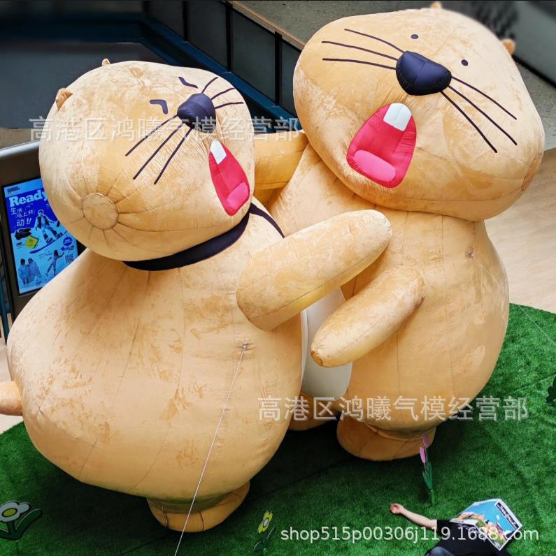 充气卡通土拨鼠气模可爱豚鼠动物卡通气模户外商场景区美陈气模花