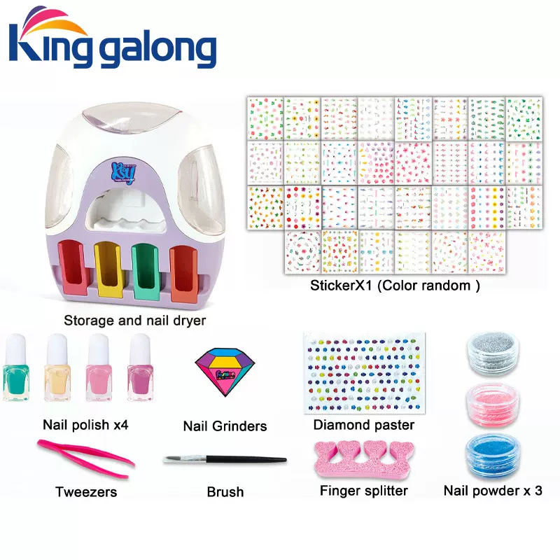 新品跨境专供儿童化妆品女孩过家家公主彩妆饰品指甲烘干机套装