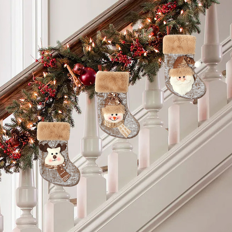 新しいクリスマスソックスクリスマス装飾用品クリスマスツリー装飾ペンダントサンタクロースギフトバッグ小さな靴下|undefined