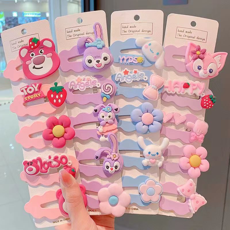 Hair Accessories for Girls, Cute Cartoon Hair Clips for Kids, Back of Head Fringe Clips, Large Size Earside Clips, Headwear for BB, Hair Pins