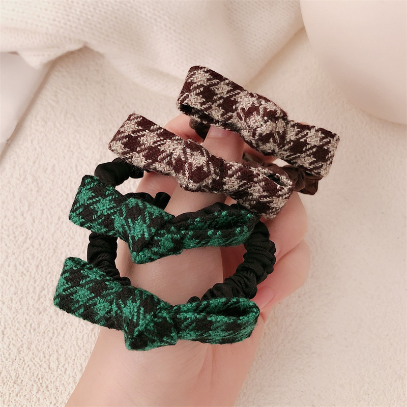 Nuevo arco de cuerda de cabeza de mil pájaros temperamento dulce de mujer anillo de cabello de intestino delgado atado cuerda de cabello de cola de caballo alta correa de correa