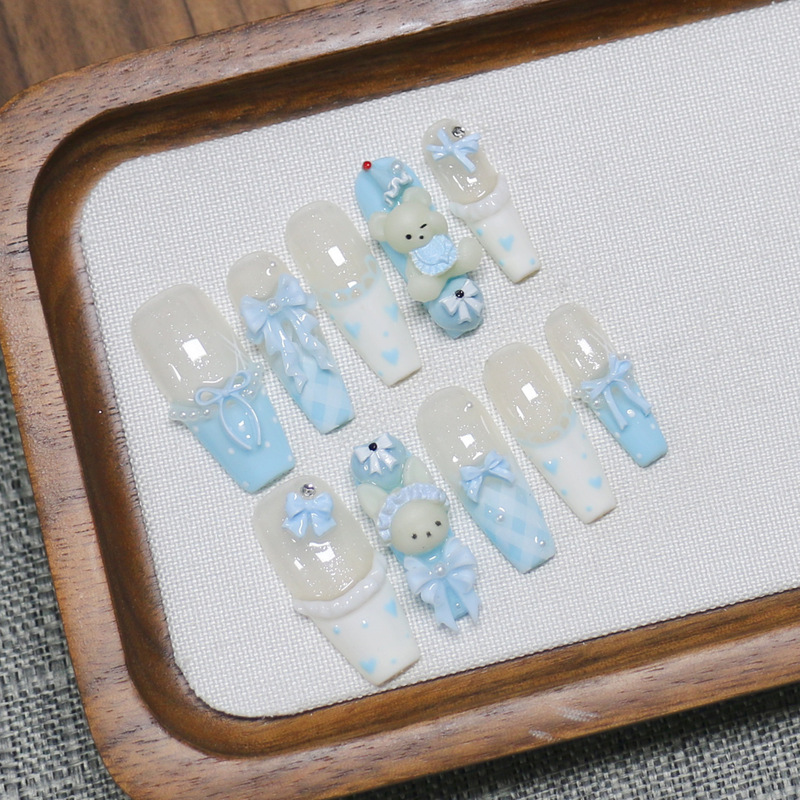 Shanghai-Style Sweet Bunny Handmade Wearable Nails, Removable and Reusable Nail Stickers Shanghai-Style Sweet Bunny Handmade Wearable Nails, Removable and Reusable Nail Stickers