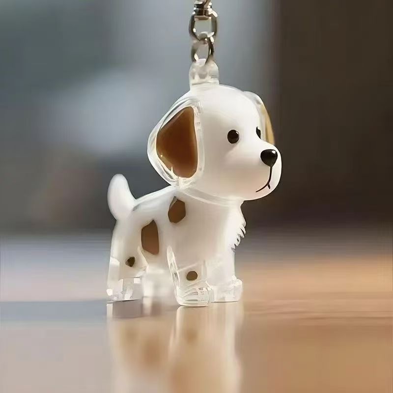 Transparent Dog Keychain West Highland White Terrier Pendant_voghion.com