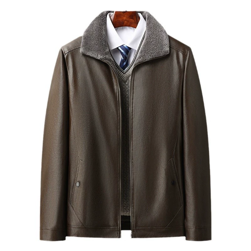 Men's warm polyurethane down jacket for leisure, for middle age