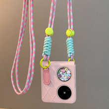 适用华为pocket2手机壳小折叠屏折叠屏保护套新款壳皮纹粉色全包保护壳斜跨高级50