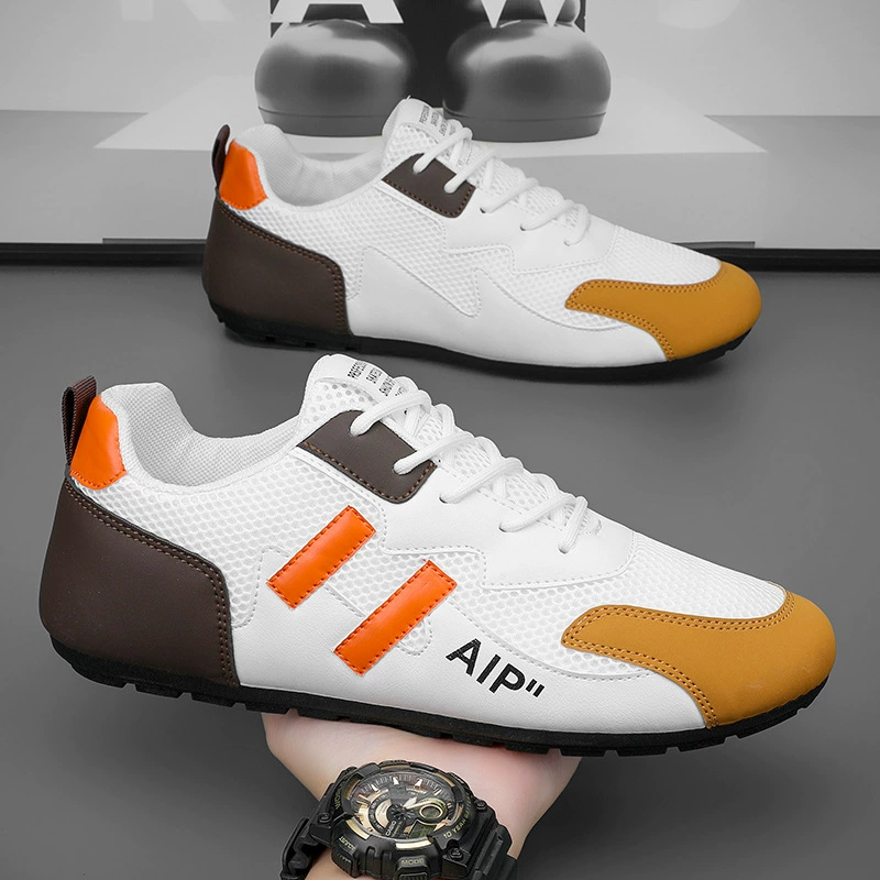 Летняя мужская обувь, новые белые туфли с дышащей сеткой, мужская модная универсальная повседневная обувь на плоской подошве, спортивная обувь, кроссовки