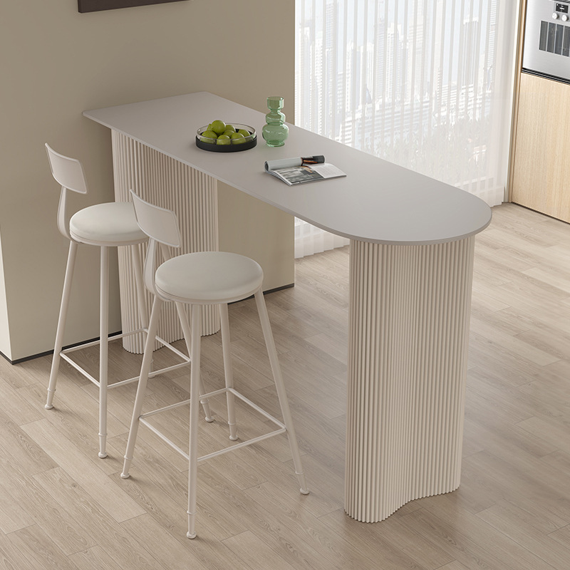 Light Luxury Slate Bar Table for Home Living Room Kitchen Side Partition Bar Balcony Wall Semi-Circular Small Apartment High Table