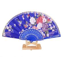 欧式古典服装配饰手持扇 镂空塑料骨烫金蕾丝边礼品工艺女扇