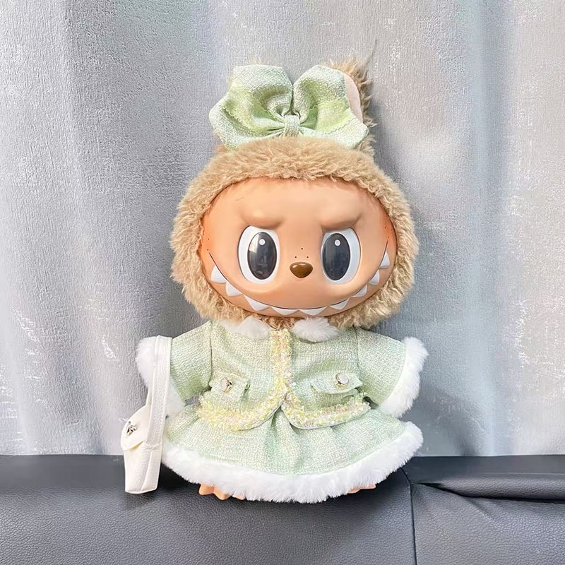 Ropa de muñeca de peluche de vinilo Labubu de 38cm para ropa de muñeca La Bu Time to Chill