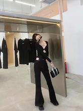 深圳南油原单工厂私渠2021精品女装批发摩登复古修身百搭大喇叭裤