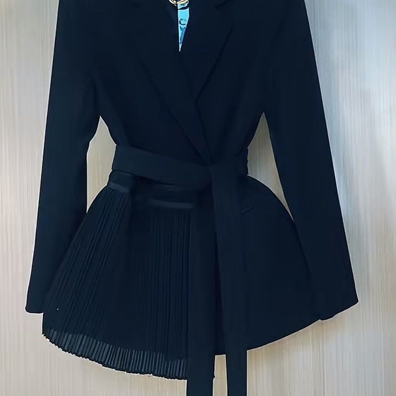 新品感轻奢气质西装外套女2025春季新款收腰系带休闲上衣时尚西服|undefined
