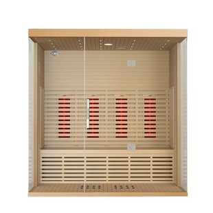 Traditional red cedar dry sauna room indoor far infrared 2-3 people low electromotive force carbon heater sauna