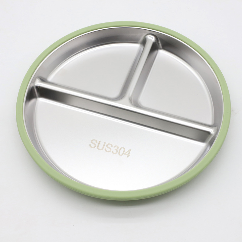Amazon スポットシリコン 304 ステンレス鋼食器 7 点セット取り外し可能な吸盤プレートボウルセット|undefined