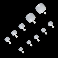 跨境美甲貼片飾品新款腳指甲腳趾甲片短款全貼透明甲片600片袋裝