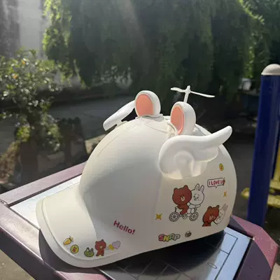 Motosiklet kaskı (dəbilqə) Certified Motorcycle/Electric Vehicle Unisex Safety - adult-duckbill-cap-white-brown-bear-white-and-pink-bear-ears-white-wings-white-windmill