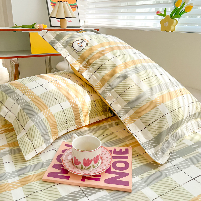 Funda de almohada fresca pequeña de algodón puro Un par de fundas de almohada para el hogar individuales 48x74cm Funda interior de núcleo de almohada de algodón Student 4