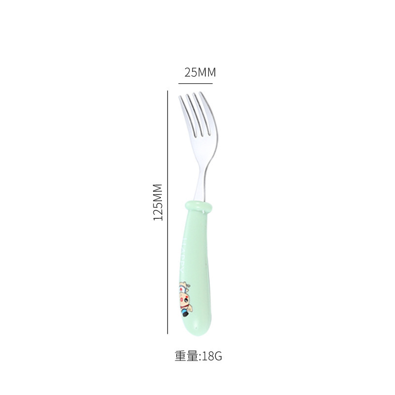 简约风304不锈钢叉勺套装儿童吃饭喂饭勺子餐具幼儿园宝宝辅食叉|undefined