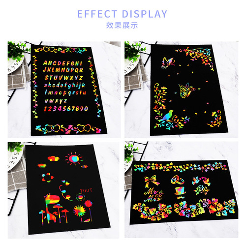 Factory Cross-border Colorful Scratch Card Children DIY Educational Scratch Book Japan Korea Europe and America Scratch Card Paper Wholesale