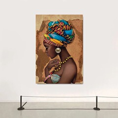 African woman art poster hanging painting modern home living room bedroom decoration mural frameless canvas painting core